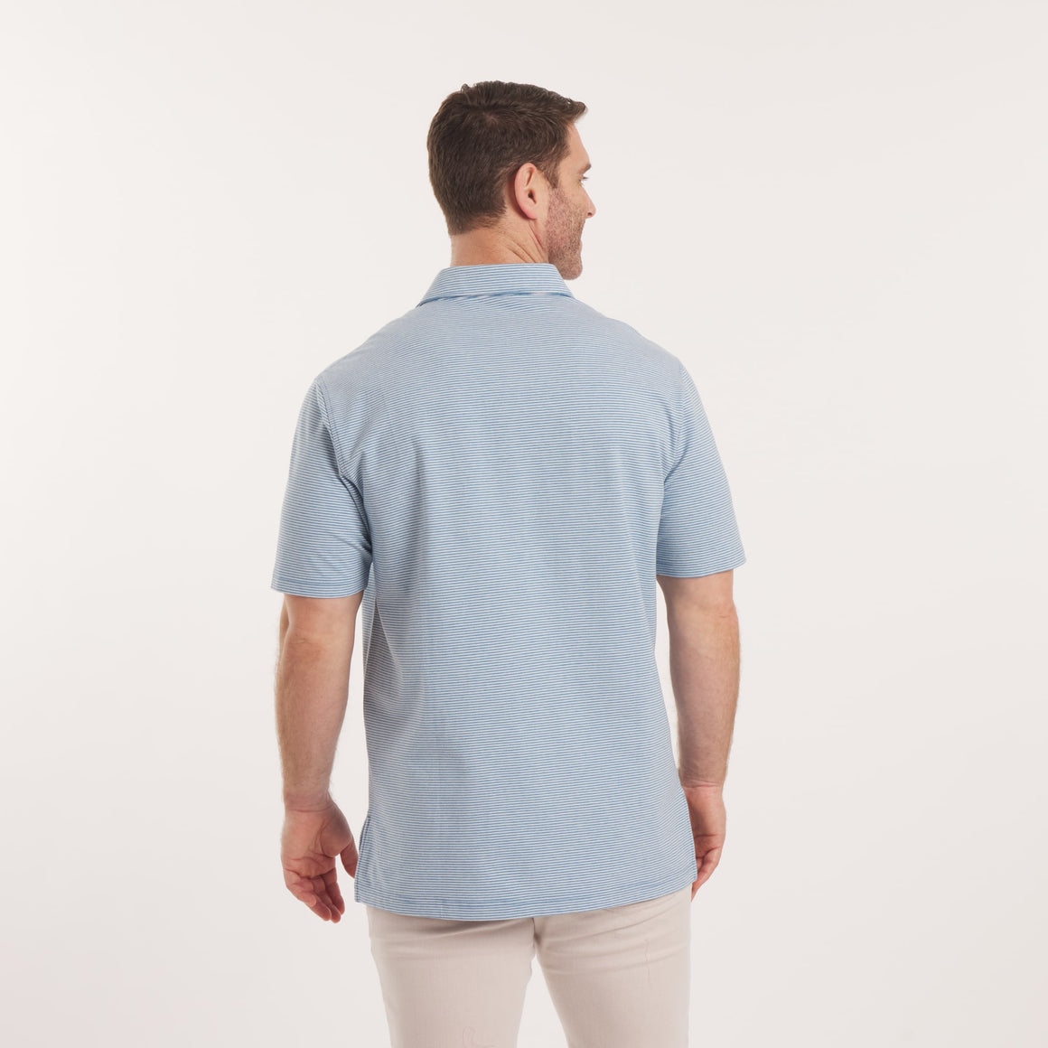French Blue Relaxed Stripe | On Model | Back